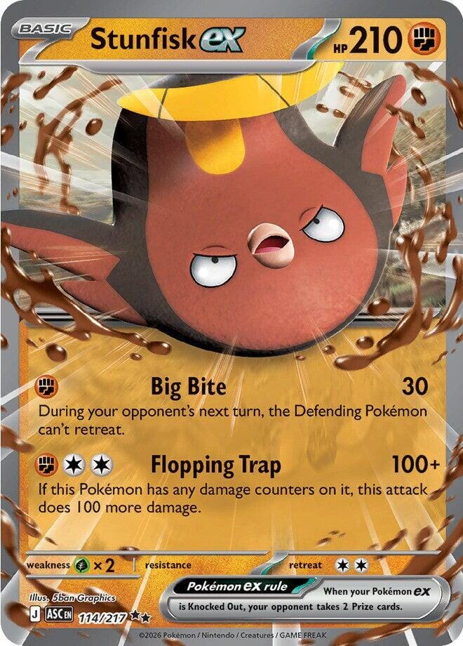 Stunfisk ex (114/217) [Mega Evolution: Ascended Heroes] Pokemon Single Pokémon  | Multizone: Comics And Games