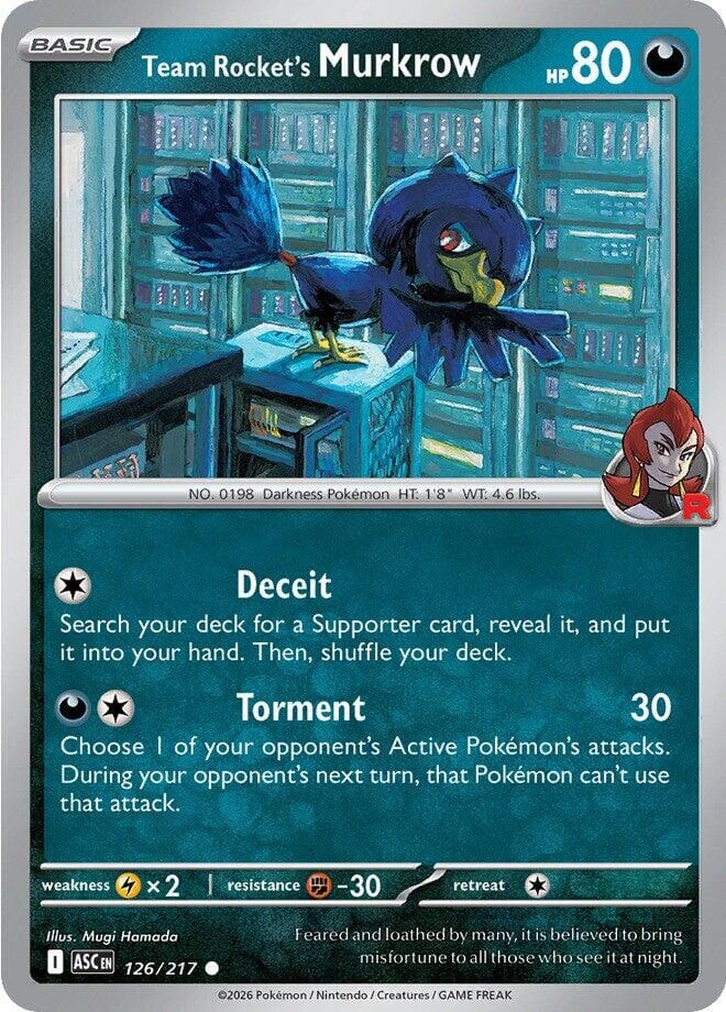Team Rocket's Murkrow (126/217) [Mega Evolution: Ascended Heroes] Pokemon Single Pokémon  | Multizone: Comics And Games