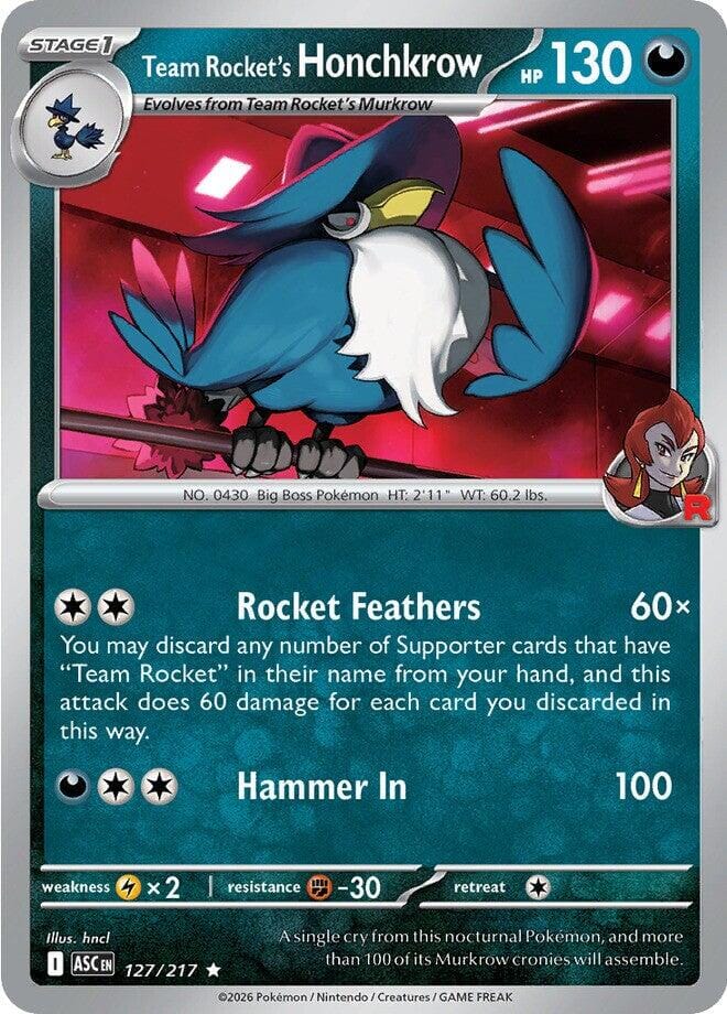 Team Rocket's Honchkrow (127/217) [Mega Evolution: Ascended Heroes] Pokemon Single Pokémon  | Multizone: Comics And Games