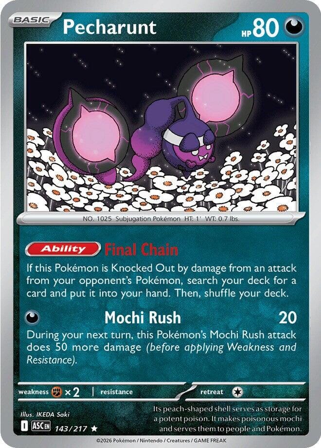 Pecharunt (143/217) [Mega Evolution: Ascended Heroes] Pokemon Single Pokémon  | Multizone: Comics And Games