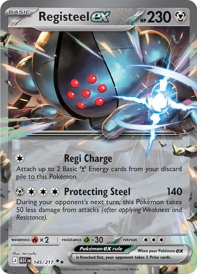Registeel ex (145/217) [Mega Evolution: Ascended Heroes] Pokemon Single Pokémon  | Multizone: Comics And Games