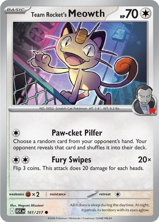 Team Rocket's Meowth (161/217) [Mega Evolution: Ascended Heroes] Pokemon Single Pokémon  | Multizone: Comics And Games