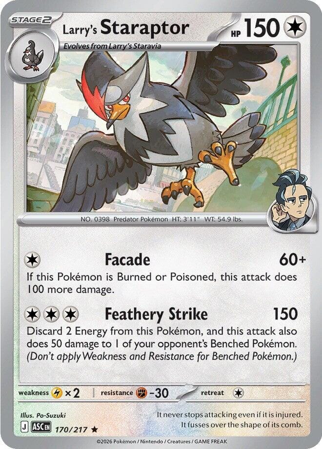 Larry's Staraptor (170/217) [Mega Evolution: Ascended Heroes] Pokemon Single Pokémon  | Multizone: Comics And Games