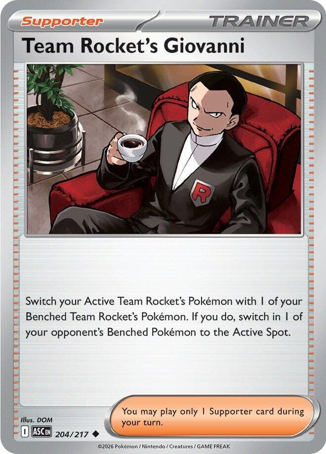 Team Rocket's Giovanni (204/217) [Mega Evolution: Ascended Heroes] Pokemon Single Pokémon  | Multizone: Comics And Games