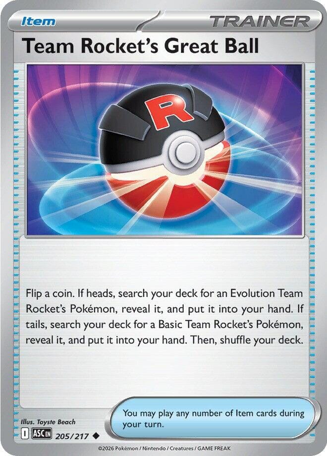Team Rocket's Great Ball (205/217) [Mega Evolution: Ascended Heroes] Pokemon Single Pokémon  | Multizone: Comics And Games