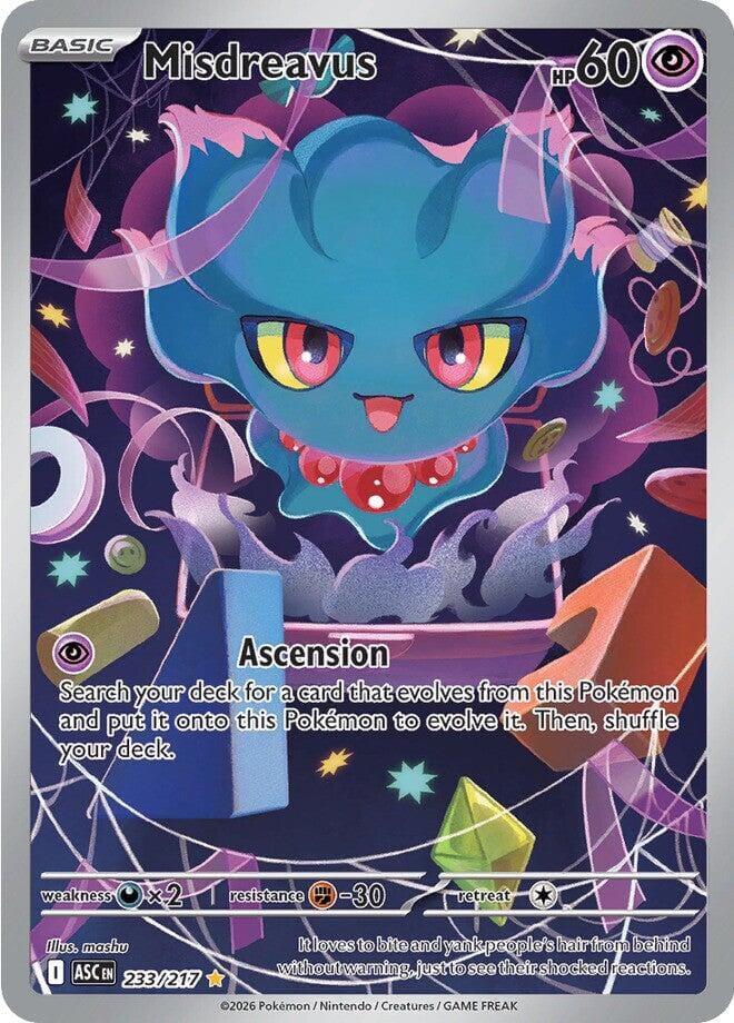 Misdreavus (233/217) [Mega Evolution: Ascended Heroes] Pokemon Single Pokémon  | Multizone: Comics And Games