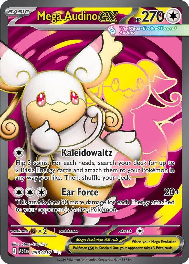 Mega Audino ex (253/217) [Mega Evolution: Ascended Heroes] Pokemon Single Pokémon  | Multizone: Comics And Games