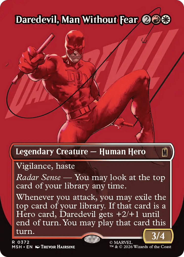 Daredevil, Man Without Fear (Borderless) (0372) [Marvel Super Heroes] MTG Single Magic: The Gathering  | Multizone: Comics And Games