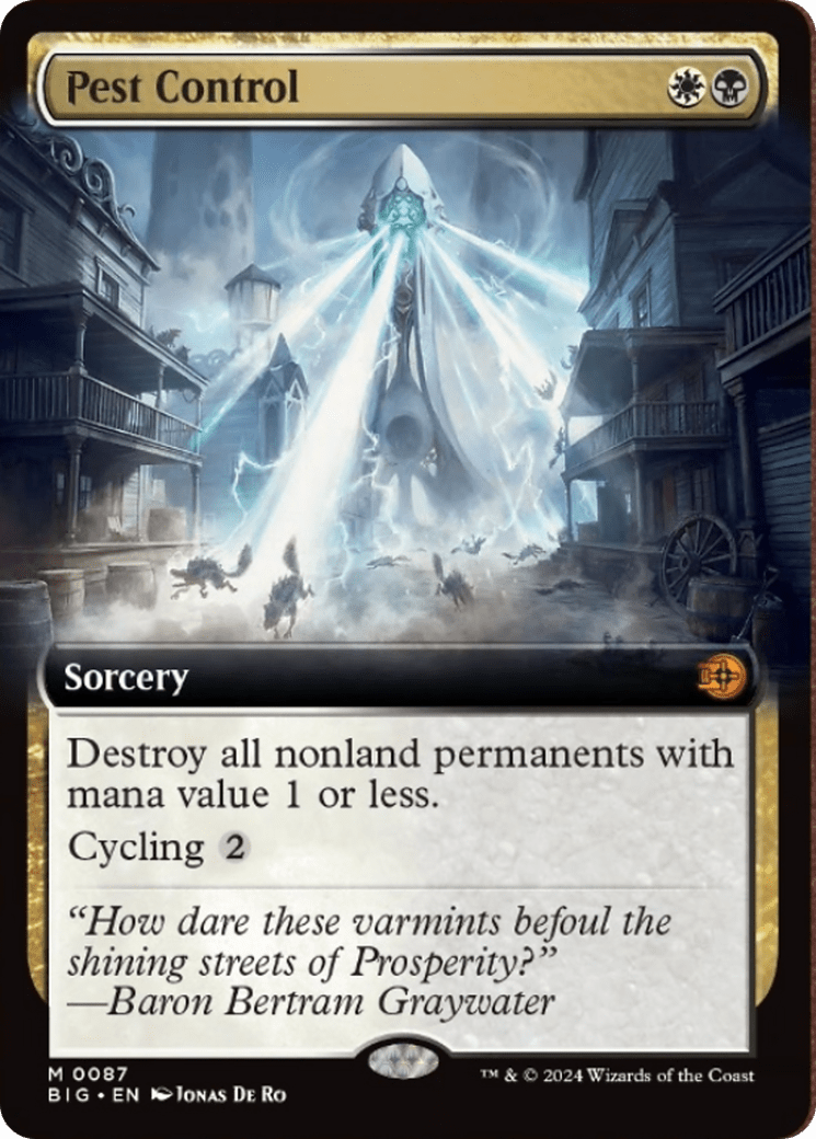 Pest Control (Extended Art) [Outlaws of Thunder Junction: The Big Score] MTG Single Magic: The Gathering  | Multizone: Comics And Games