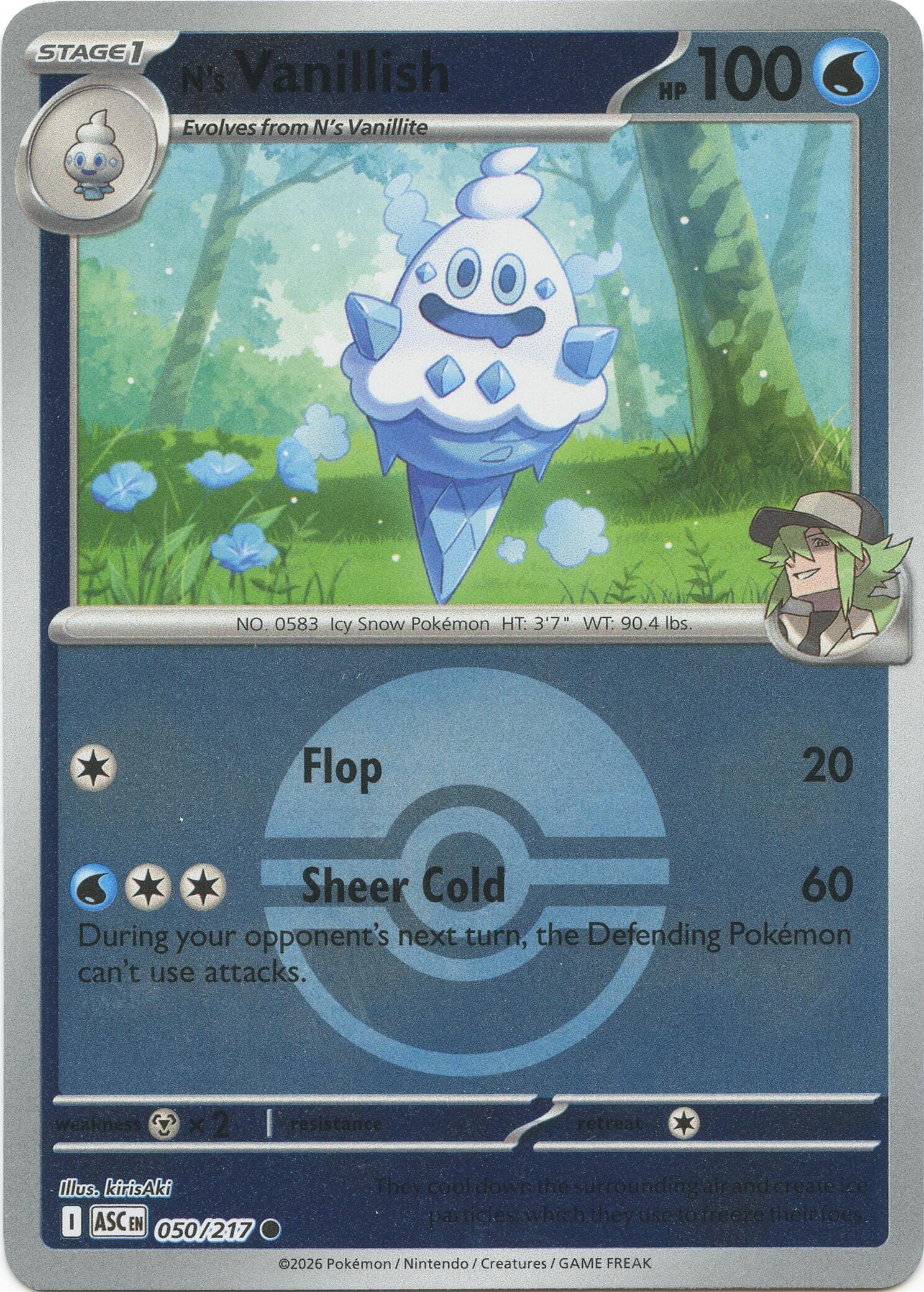 N's Vanillish (050/217) (Poke Ball) [Mega Evolution: Ascended Heroes] Pokemon Single Pokémon  | Multizone: Comics And Games
