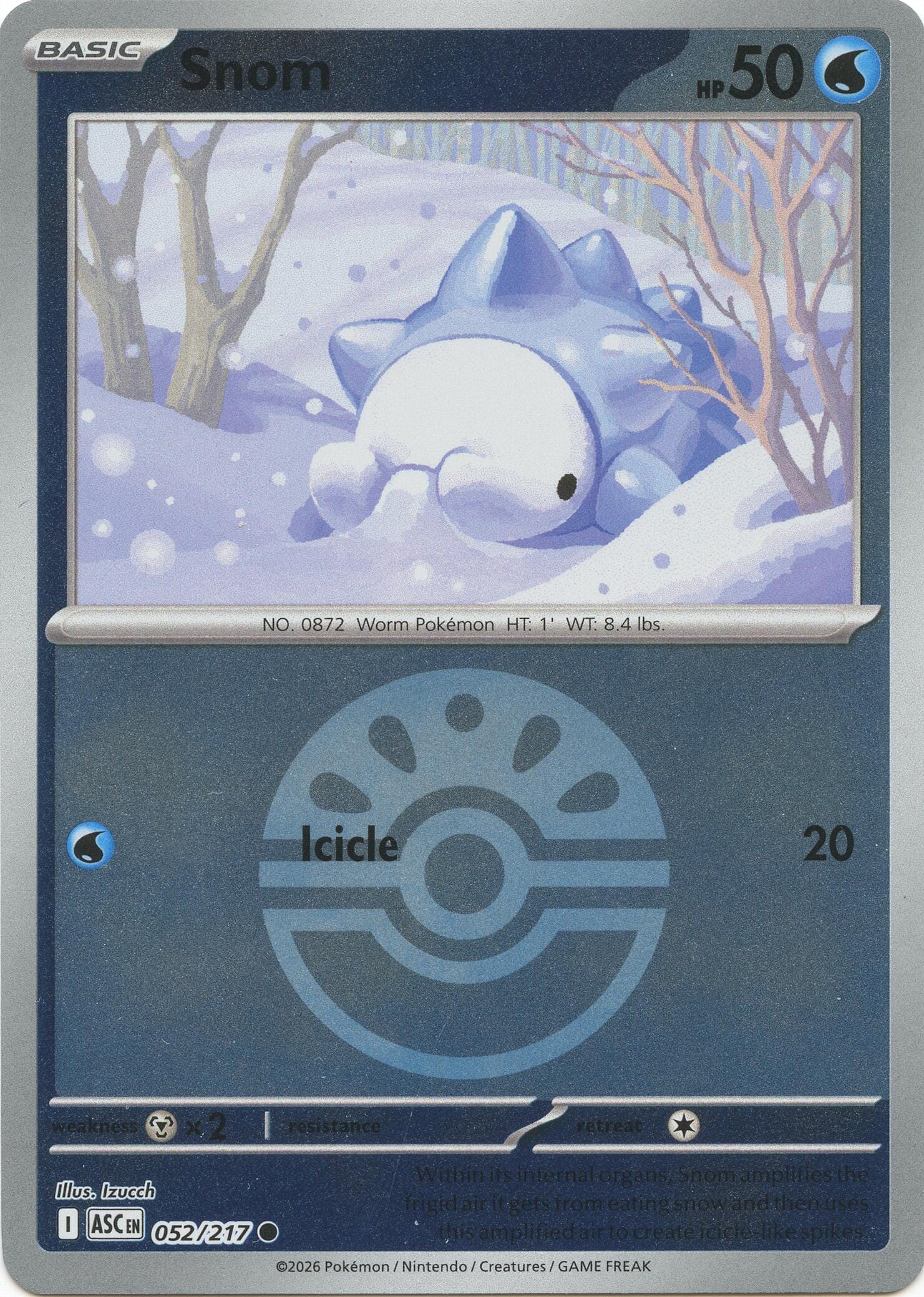 Snom (052/217) (Friend Ball) [Mega Evolution: Ascended Heroes] Pokemon Single Pokémon  | Multizone: Comics And Games