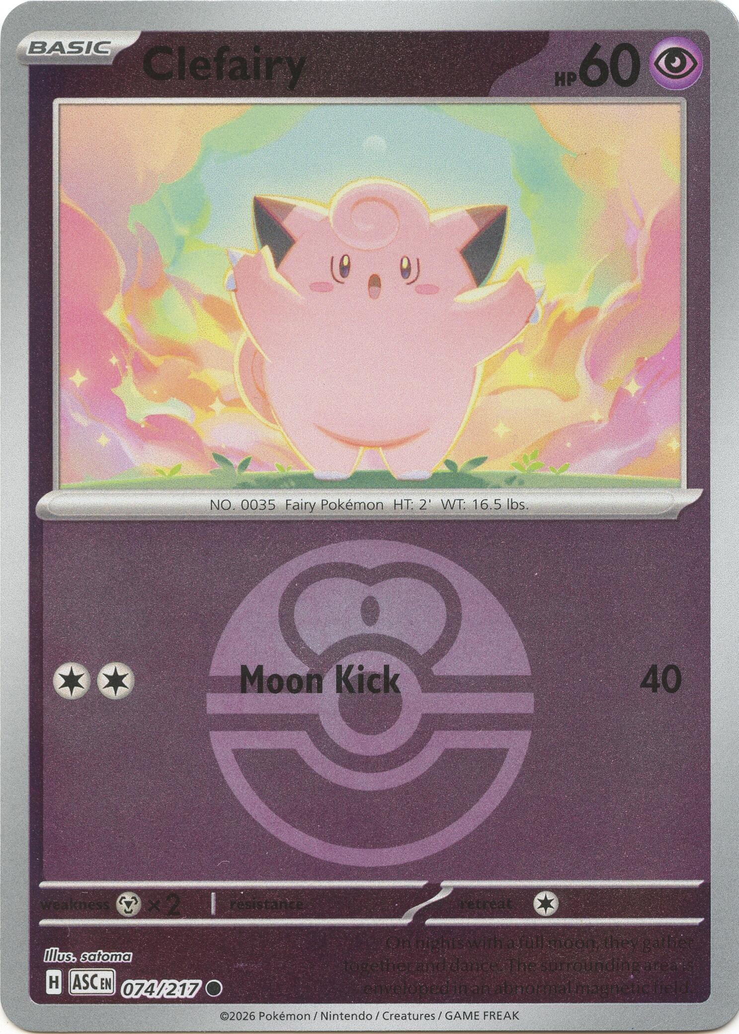 Clefairy (074/217) (Love Ball) [Mega Evolution: Ascended Heroes] Pokemon Single Pokémon  | Multizone: Comics And Games