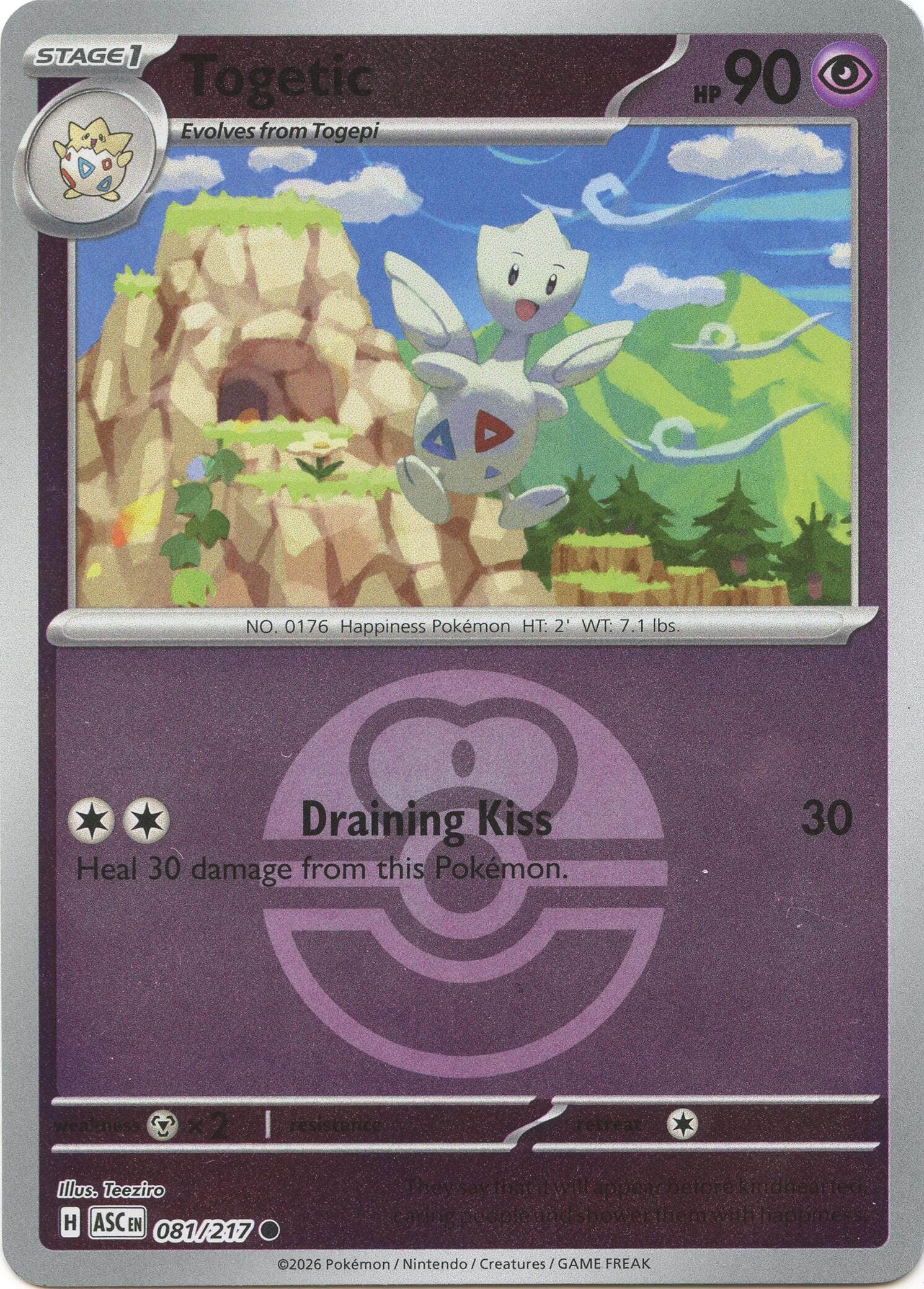 Togetic (081/217) (Love Ball) [Mega Evolution: Ascended Heroes] Pokemon Single Pokémon  | Multizone: Comics And Games