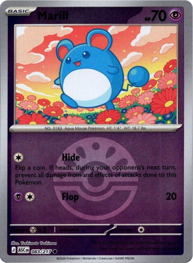 Marill (083/217) (Friend Ball) [Mega Evolution: Ascended Heroes] Pokemon Single Pokémon  | Multizone: Comics And Games