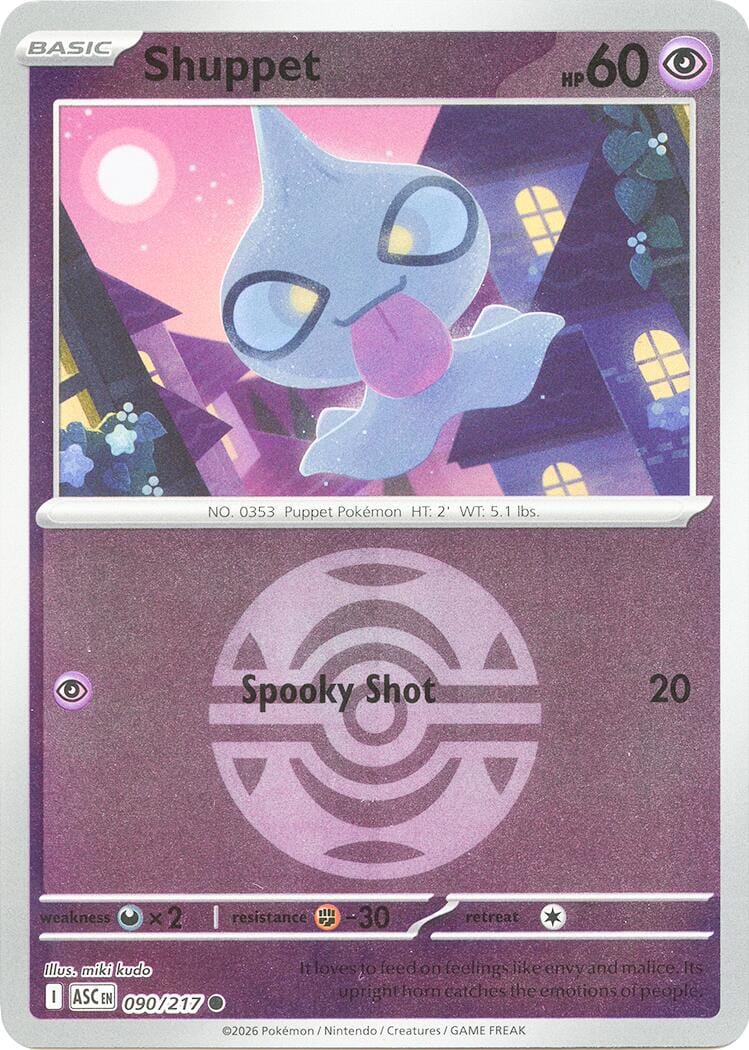 Shuppet (090/217) (Dusk Ball) [Mega Evolution: Ascended Heroes] Pokemon Single Pokémon  | Multizone: Comics And Games