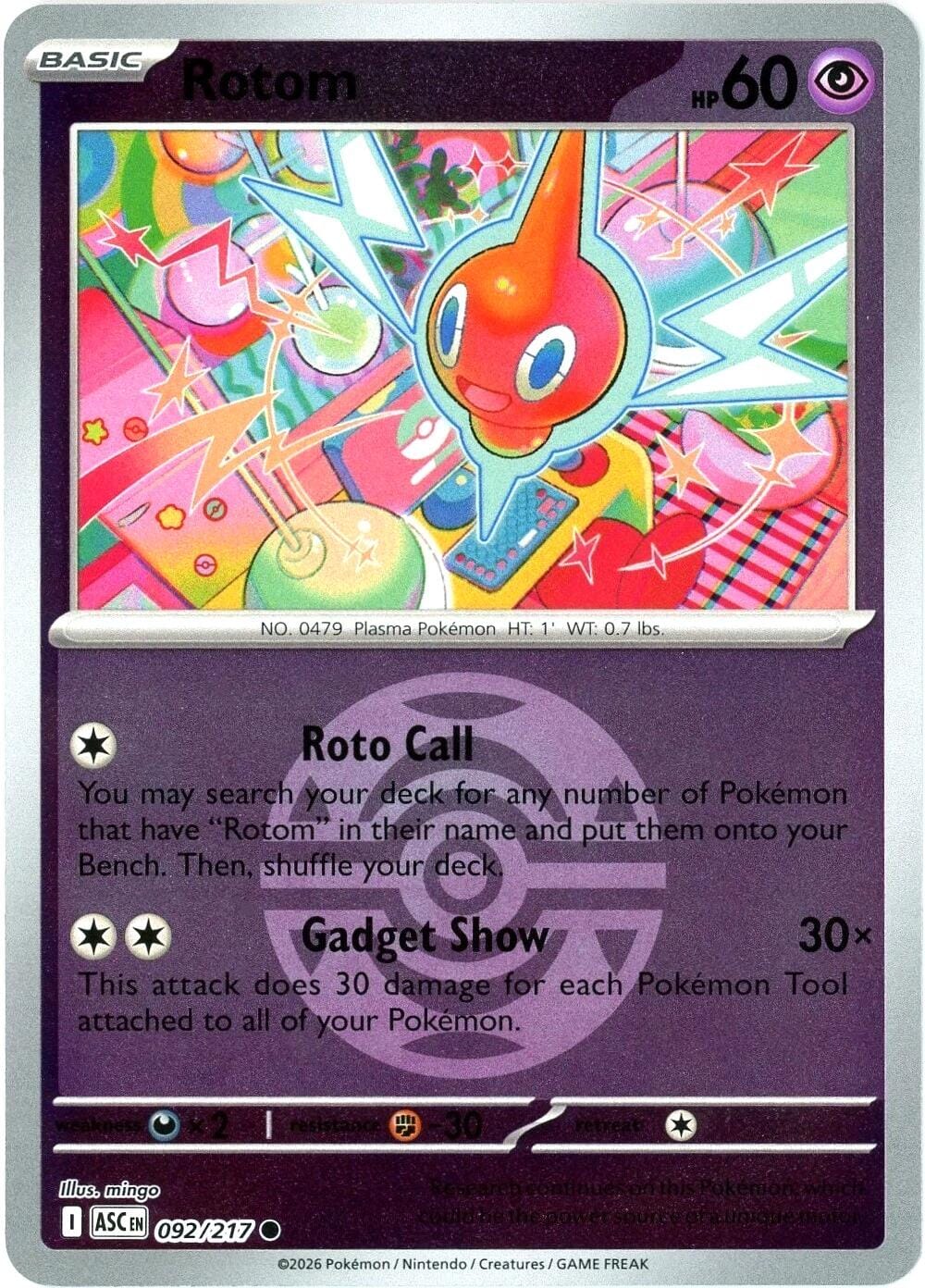 Rotom (092/217) (Dusk Ball) [Mega Evolution: Ascended Heroes] Pokemon Single Pokémon  | Multizone: Comics And Games