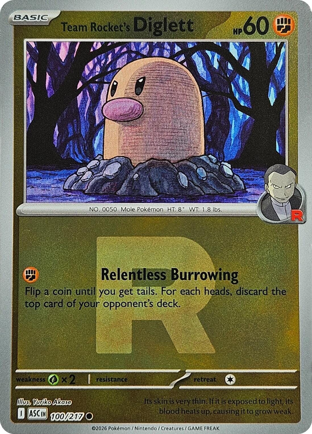 Team Rocket's Diglett (100/217) (Team Rocket) [Mega Evolution: Ascended Heroes] Pokemon Single Pokémon  | Multizone: Comics And Games