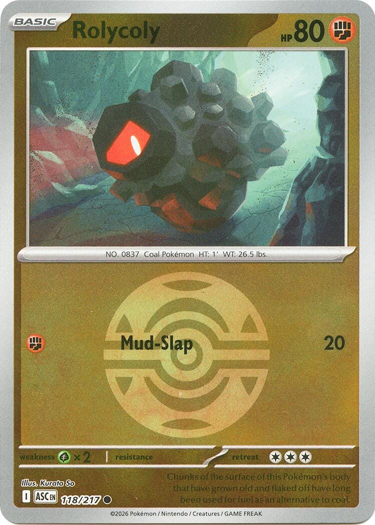 Rolycoly (118/217) (Dusk Ball) [Mega Evolution: Ascended Heroes] Pokemon Single Pokémon  | Multizone: Comics And Games