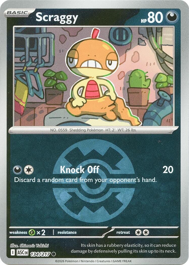 Scraggy (134/217) (Quick Ball) [Mega Evolution: Ascended Heroes] Pokemon Single Pokémon  | Multizone: Comics And Games