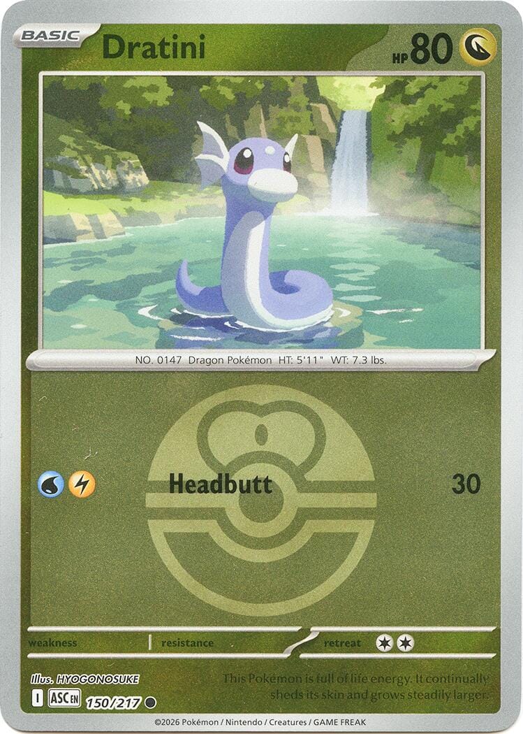 Dratini (150/217) (Love Ball) [Mega Evolution: Ascended Heroes] Pokemon Single Pokémon  | Multizone: Comics And Games