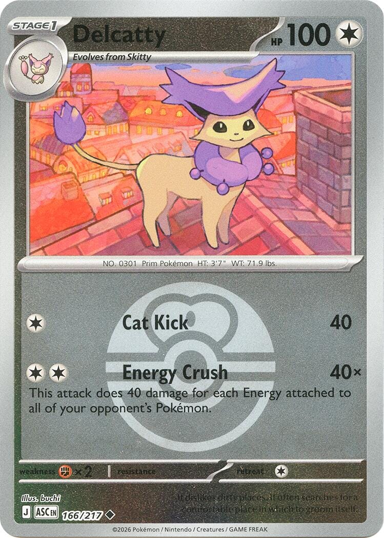 Delcatty (166/217) (Love Ball) [Mega Evolution: Ascended Heroes] Pokemon Single Pokémon  | Multizone: Comics And Games