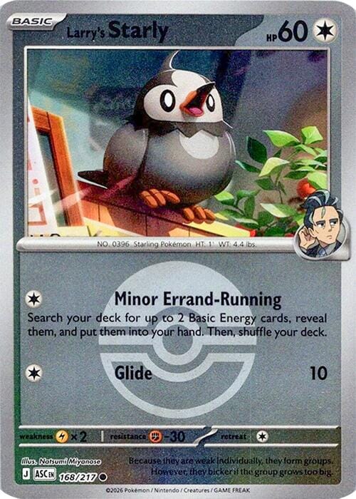 Larry's Starly (168/217) (Poke Ball) [Mega Evolution: Ascended Heroes] Pokemon Single Pokémon  | Multizone: Comics And Games