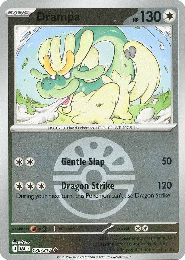 Drampa (176/217) (Friend Ball) [Mega Evolution: Ascended Heroes] Pokemon Single Pokémon  | Multizone: Comics And Games