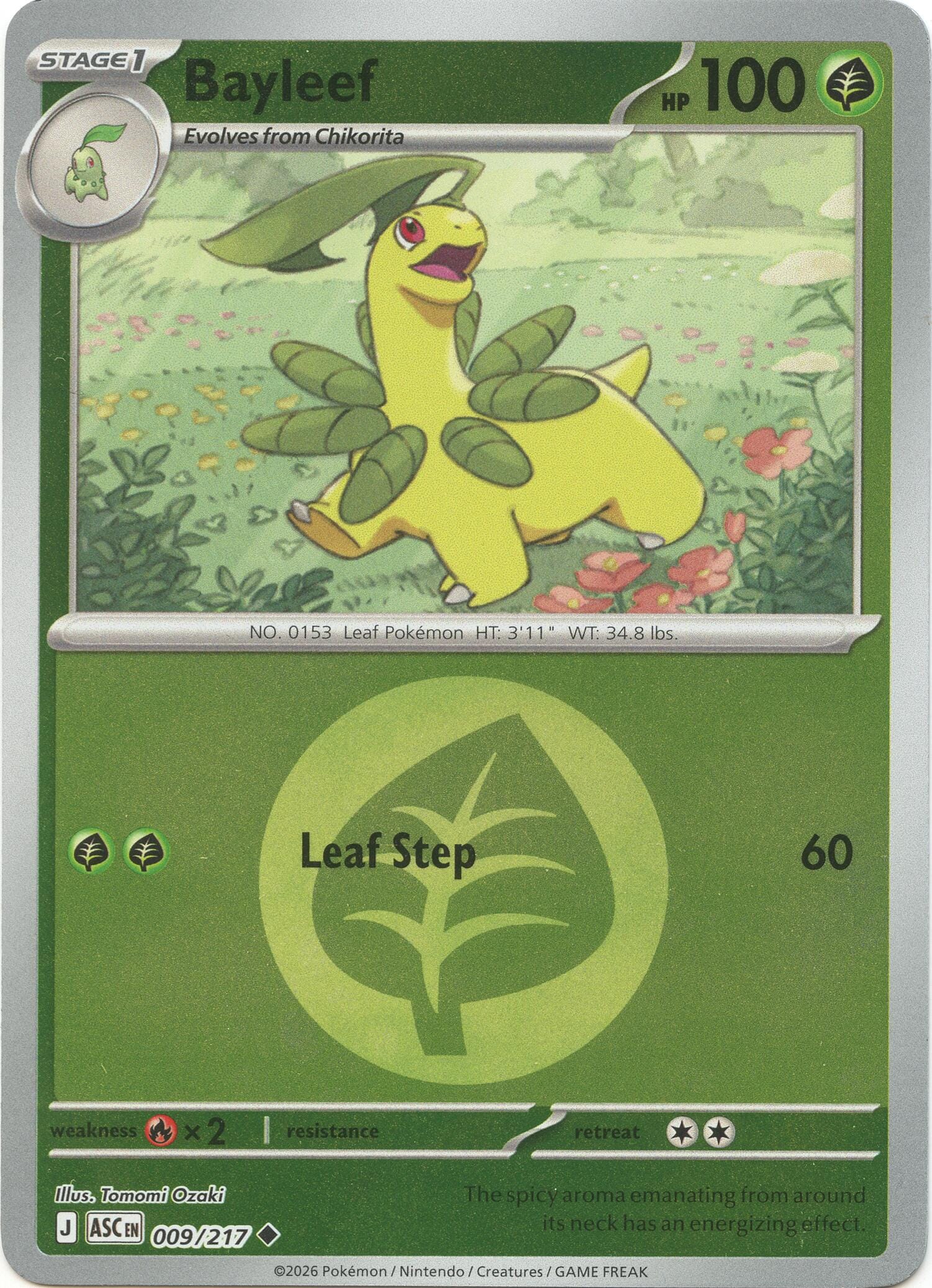 Bayleef (009/217) (Energy Symbol Pattern) [Mega Evolution: Ascended Heroes] Pokemon Single Pokémon  | Multizone: Comics And Games