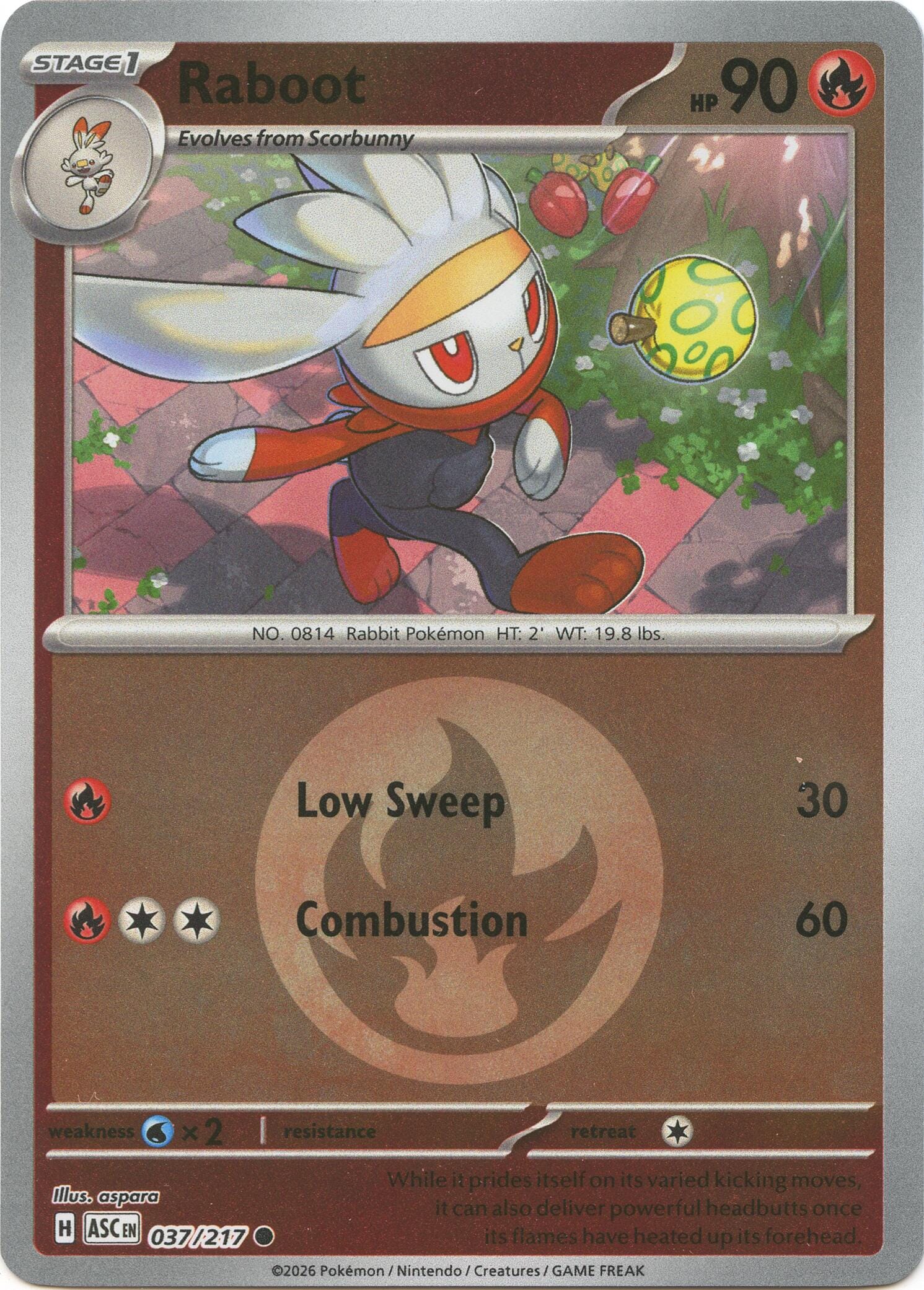 Raboot (037/217) (Energy Symbol Pattern) [Mega Evolution: Ascended Heroes] Pokemon Single Pokémon  | Multizone: Comics And Games