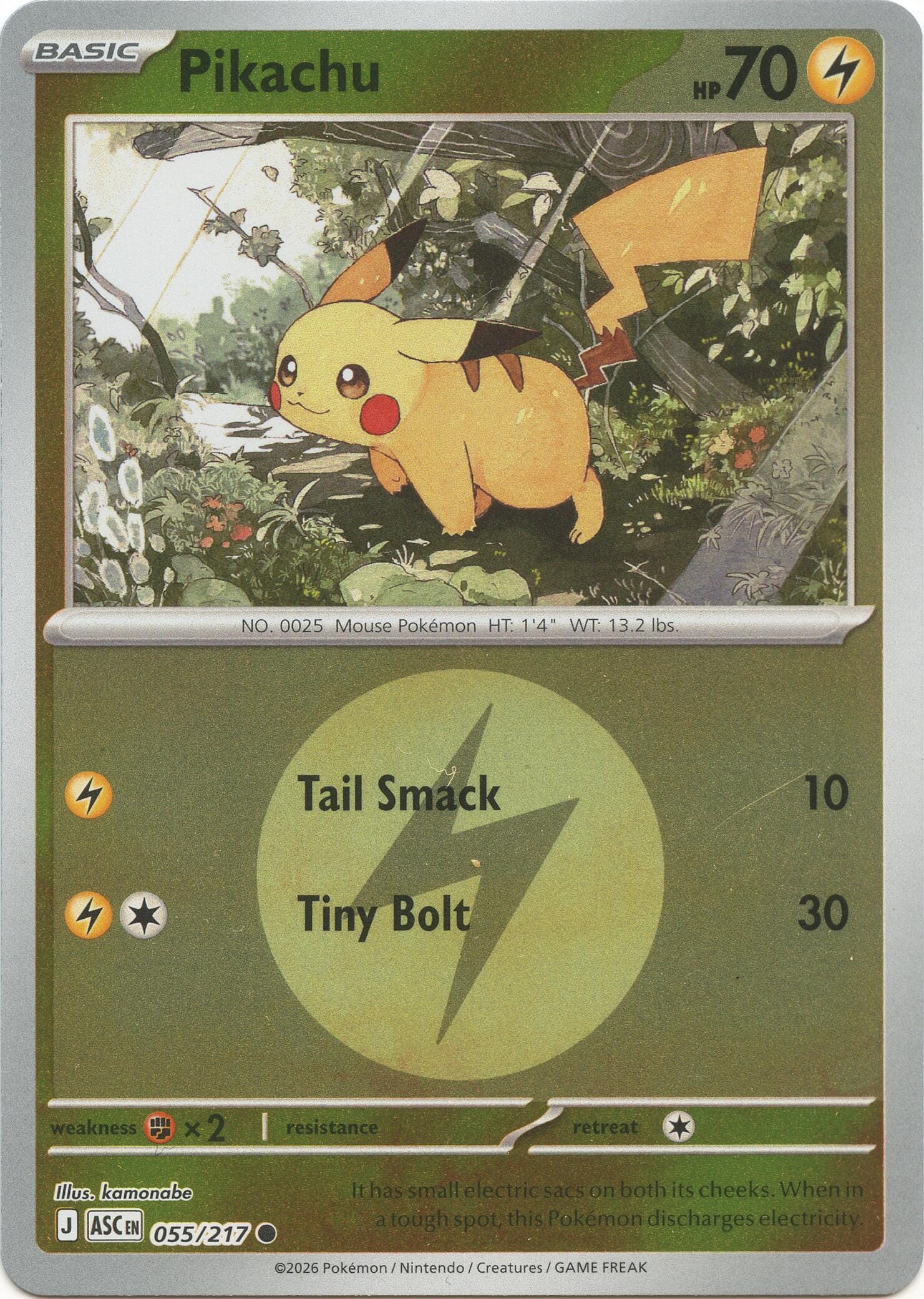 Pikachu (055/217) (Energy Symbol Pattern) [Mega Evolution: Ascended Heroes] Pokemon Single Pokémon  | Multizone: Comics And Games