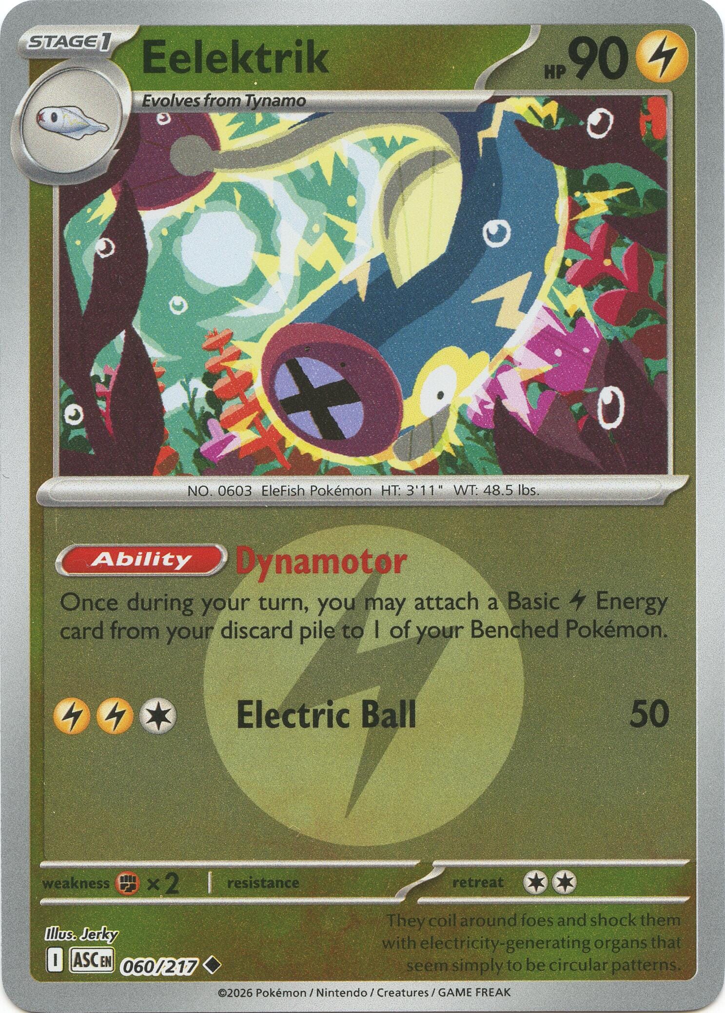 Eelektrik (060/217) (Energy Symbol Pattern) [Mega Evolution: Ascended Heroes] Pokemon Single Pokémon  | Multizone: Comics And Games