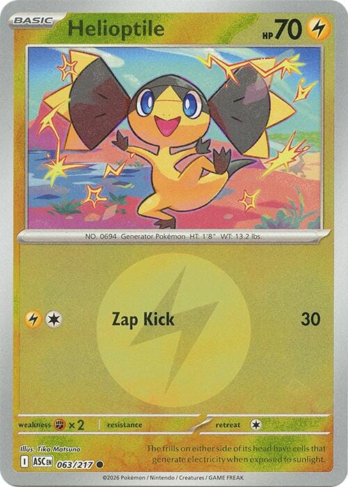 Helioptile (063/217) (Energy Symbol Pattern) [Mega Evolution: Ascended Heroes] Pokemon Single Pokémon  | Multizone: Comics And Games
