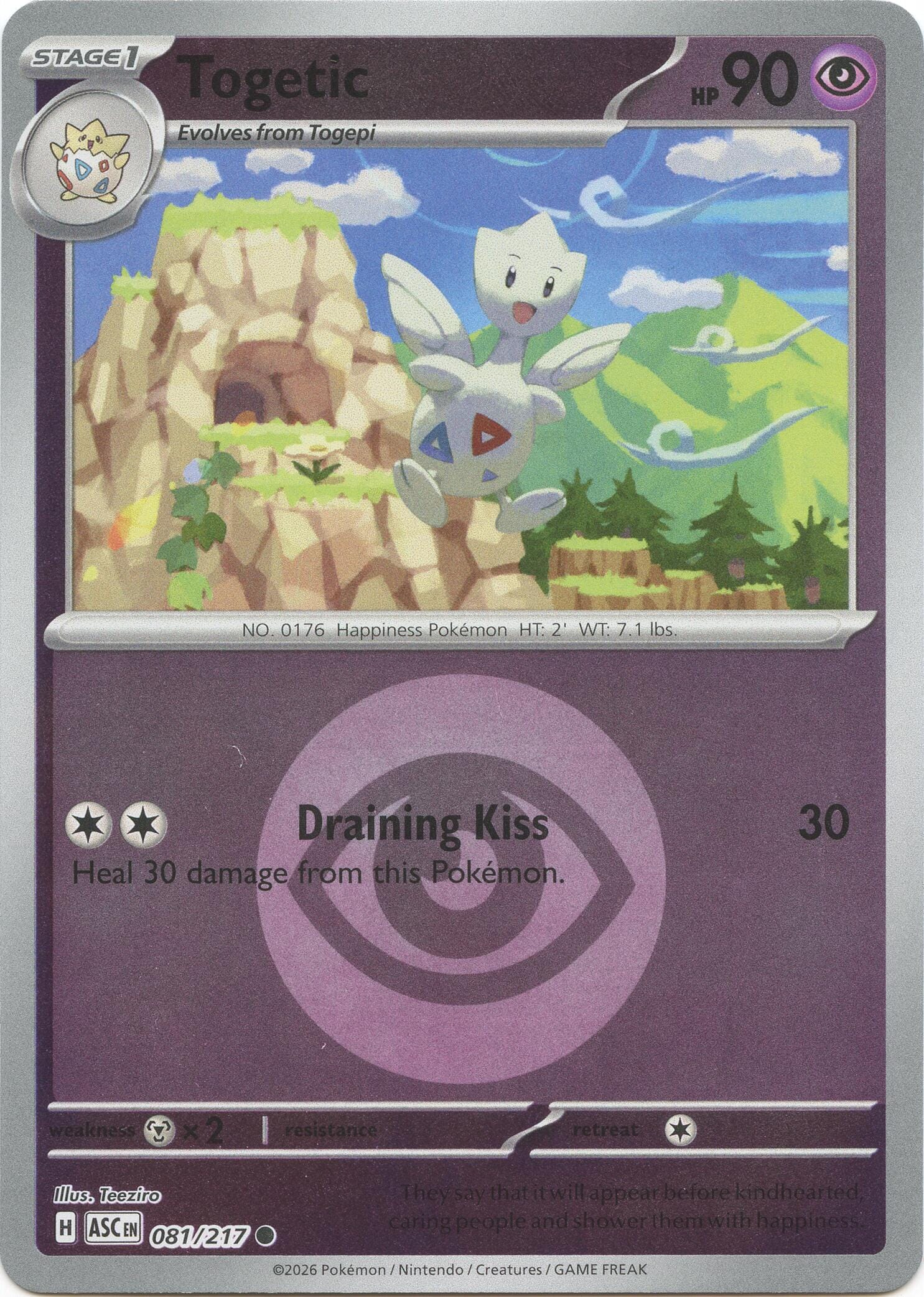Togetic (081/217) (Energy Symbol Pattern) [Mega Evolution: Ascended Heroes] Pokemon Single Pokémon  | Multizone: Comics And Games