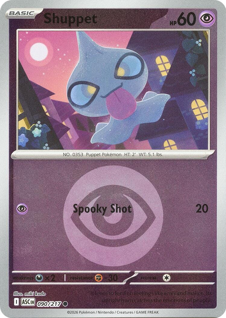 Shuppet (090/217) (Energy Symbol Pattern) [Mega Evolution: Ascended Heroes] Pokemon Single Pokémon  | Multizone: Comics And Games