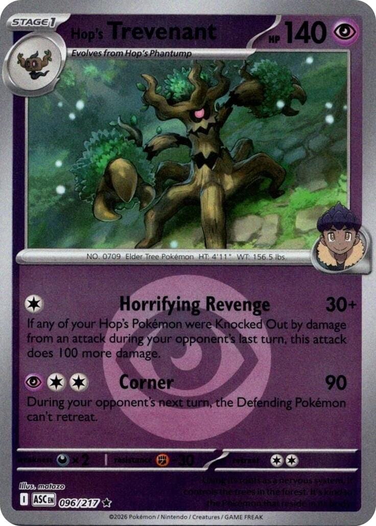 Hop's Trevenant (096/217) (Energy Symbol Pattern) [Mega Evolution: Ascended Heroes] Pokemon Single Pokémon  | Multizone: Comics And Games