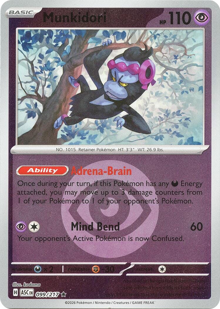Munkidori (099/217) (Energy Symbol Pattern) [Mega Evolution: Ascended Heroes] Pokemon Single Pokémon  | Multizone: Comics And Games