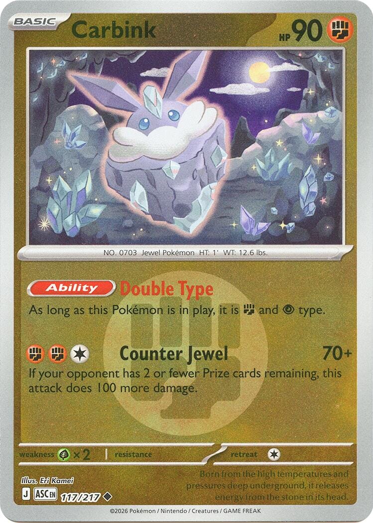 Carbink (117/217) (Energy Symbol Pattern) [Mega Evolution: Ascended Heroes] Pokemon Single Pokémon  | Multizone: Comics And Games