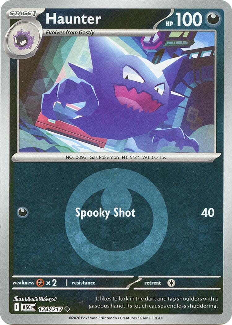 Haunter (124/217) (Energy Symbol Pattern) [Mega Evolution: Ascended Heroes] Pokemon Single Pokémon  | Multizone: Comics And Games
