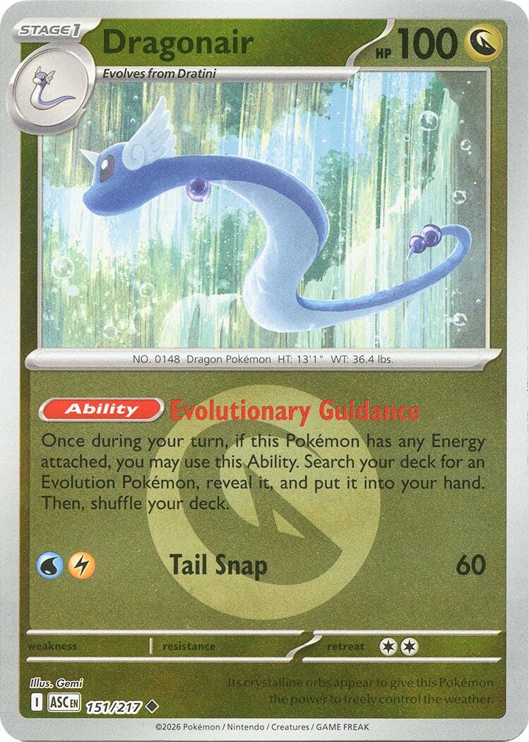 Dragonair (151/217) (Energy Symbol Pattern) [Mega Evolution: Ascended Heroes] Pokemon Single Pokémon  | Multizone: Comics And Games
