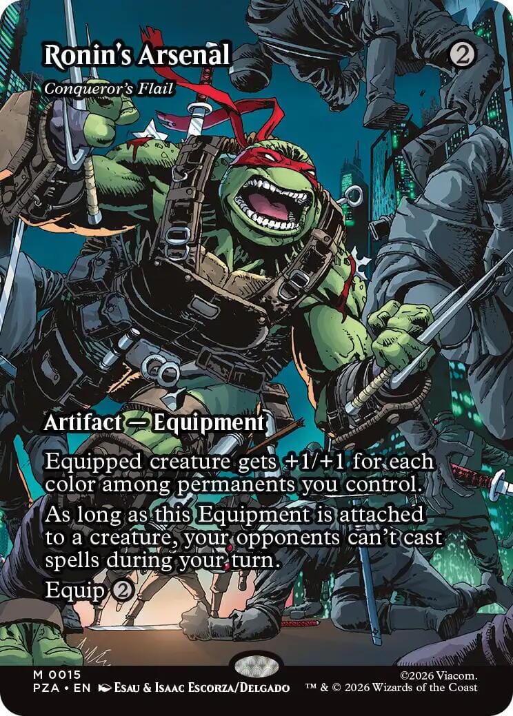 Ronin's Arsenal - Conqueror's Flail (Borderless) [Teenage Mutant Ninja Turtles Eternal-Legal] MTG Single Magic: The Gathering  | Multizone: Comics And Games