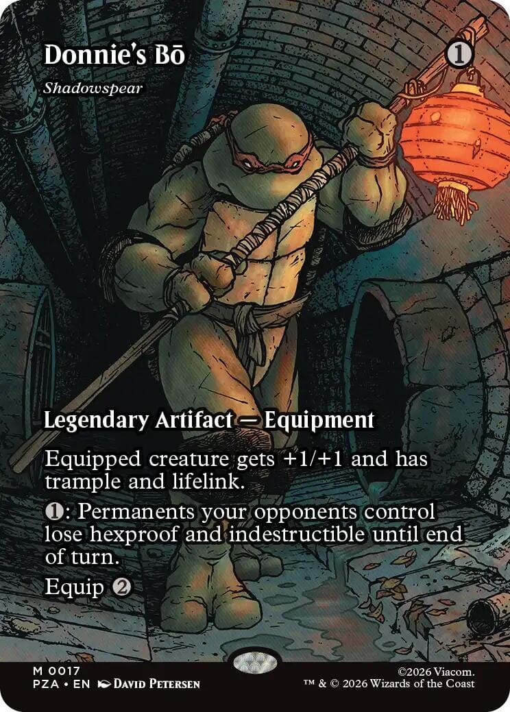 Donnie's Bo - Shadowspear (Borderless) [Teenage Mutant Ninja Turtles Eternal-Legal] MTG Single Magic: The Gathering  | Multizone: Comics And Games