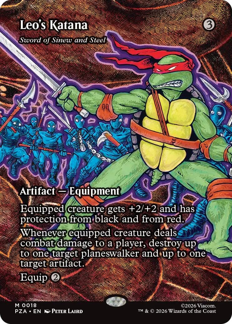 Leo's Katana - Sword of Sinew and Steel (Borderless) [Teenage Mutant Ninja Turtles Eternal-Legal] MTG Single Magic: The Gathering  | Multizone: Comics And Games