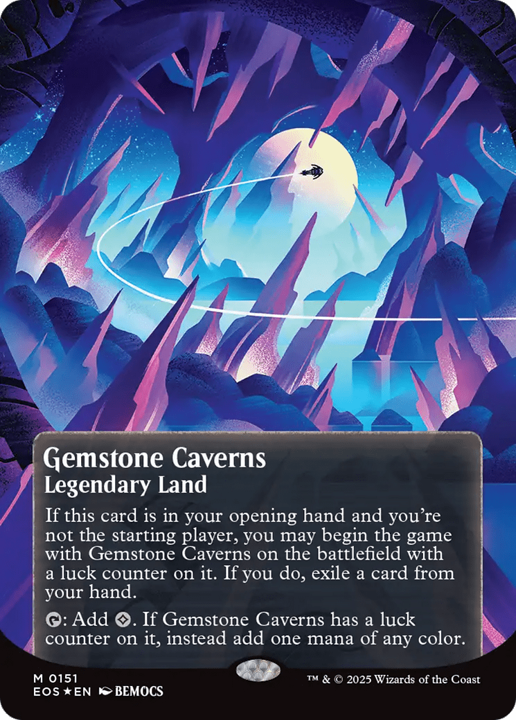 Gemstone Caverns (0151) (Borderless) (Galaxy Foil) [Edge of Eternities: Stellar Sights] MTG Single Magic: The Gathering  | Multizone: Comics And Games