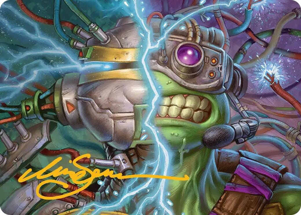 Mind Transfer Protocol Art Card (Gold-Stamped Signature) [Teenage Mutant Ninja Turtles Art Series] MTG Single Magic: The Gathering  | Multizone: Comics And Games