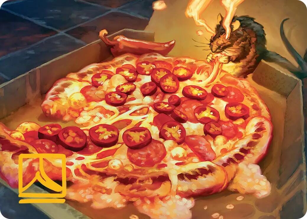 Spicy Oatmeal Pizza Art Card (Gold-Stamped Signature) [Teenage Mutant Ninja Turtles Art Series] MTG Single Magic: The Gathering  | Multizone: Comics And Games