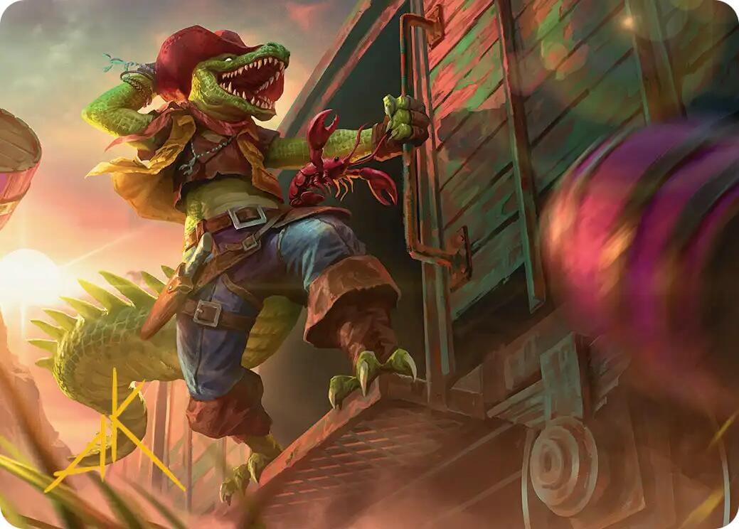 Leatherhead, Iron Gator Art Card (Gold-Stamped Signature) [Teenage Mutant Ninja Turtles Art Series] MTG Single Magic: The Gathering  | Multizone: Comics And Games
