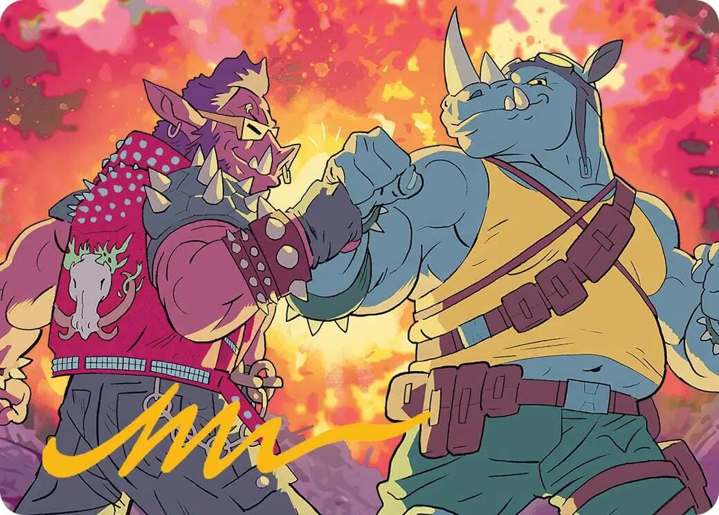 Bebop & Rocksteady Art Card (Gold-Stamped Signature) [Teenage Mutant Ninja Turtles Art Series] MTG Single Magic: The Gathering  | Multizone: Comics And Games