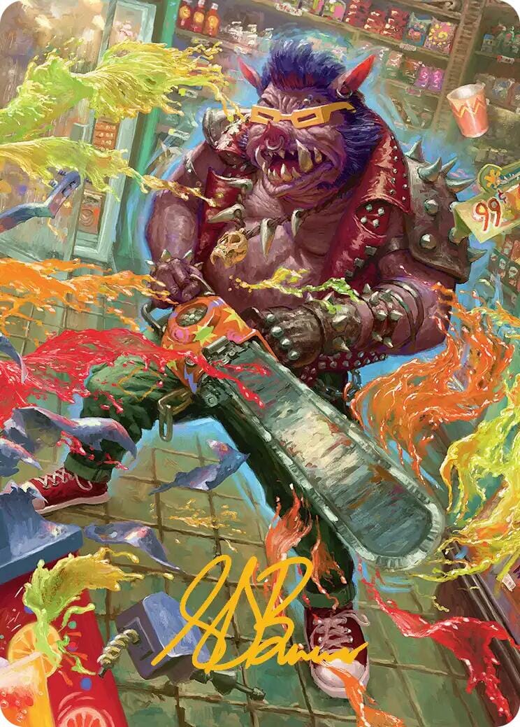 Bebop, Porcine Punk Art Card (Gold-Stamped Signature) [Teenage Mutant Ninja Turtles Art Series] MTG Single Magic: The Gathering  | Multizone: Comics And Games
