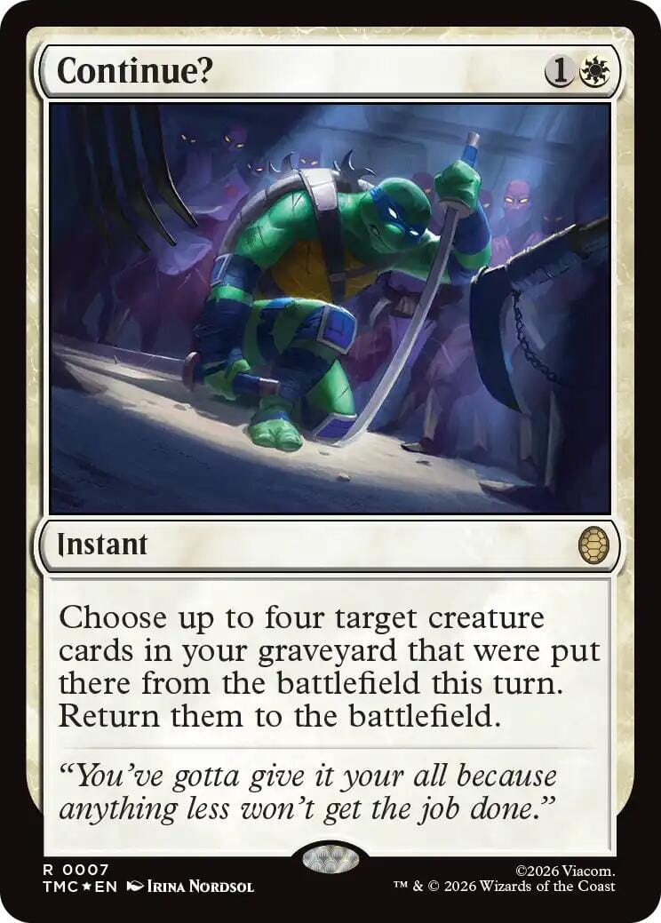 Continue? (Surge Foil) [Teenage Mutant Ninja Turtles Commander] MTG Single Magic: The Gathering  | Multizone: Comics And Games