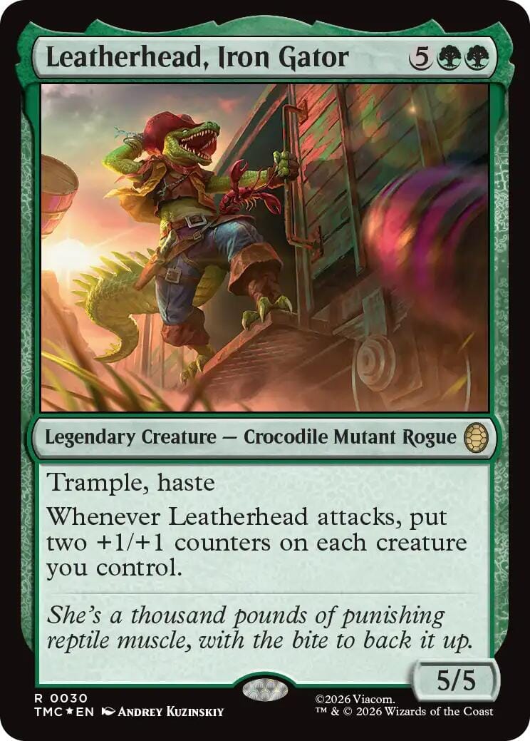 Leatherhead, Iron Gator (Surge Foil) [Teenage Mutant Ninja Turtles Commander] MTG Single Magic: The Gathering  | Multizone: Comics And Games